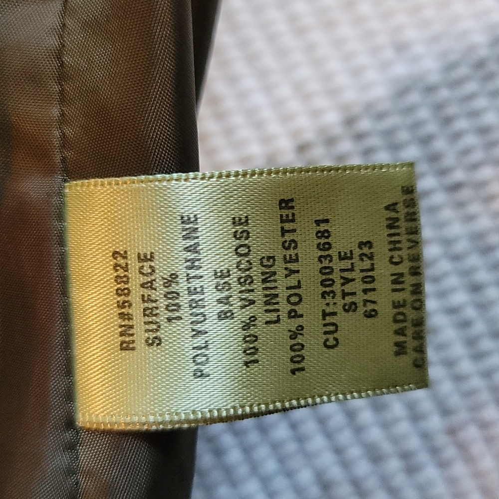 MAXSTUDIO Washed Olive Faux Leather Moto Jacket Size XS - Picture 10 of 14
